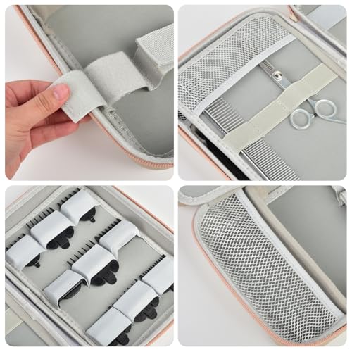 Boobowl Barber Accessories Bag for Clippers and Supplies, Mens Hair Trimmers Box, Portable Clipper Storage Holder for Hair Cutting, Guard Grooming Kit and Barbers Supplies (Bag Only)- Gold - Image 3