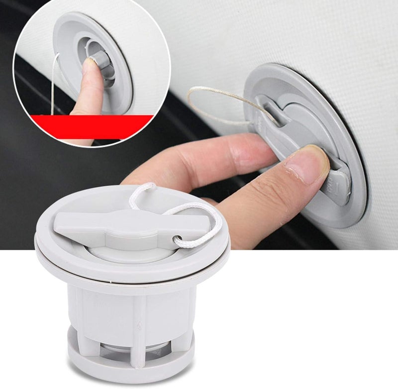 ويوبلز صمام هواء للقوارب، طقم استبدال غطاء صمام غاز الهواء ذو القفل المزدوج من مادة PVC للقوارب المطاطية الصغيرة وقوارب الكاياك والزوارق، لون رمادي. - Image 4