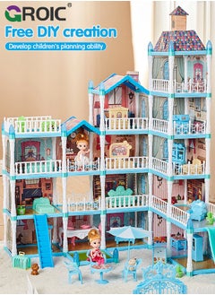 Dollhouse Doll House Toys, 5 Storeys 16 Rooms 3 Balcony, Large Dreamhouse Pretend Play Building Playset with 16 Rooms, Courtyard, Led Light & Slide, Dollhouse Asseccories and Furniture - pzsku/Z12BA0EE2B812EC322F96Z/45/_/1725617533/361f5cd4-4738-4558-8453-0ab1a65dc2f4