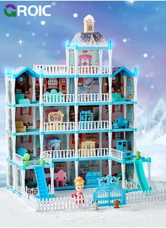 Dollhouse Doll House Toys, 5 Storeys 16 Rooms 3 Balcony, Large Dreamhouse Pretend Play Building Playset with 16 Rooms, Courtyard, Led Light & Slide, Dollhouse Asseccories and Furniture - pzsku/Z12BA0EE2B812EC322F96Z/45/_/1725617575/ba32320a-ace4-4b22-8f73-b0ea74c0c939