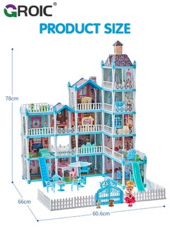 Dollhouse Doll House Toys, 5 Storeys 16 Rooms 3 Balcony, Large Dreamhouse Pretend Play Building Playset with 16 Rooms, Courtyard, Led Light & Slide, Dollhouse Asseccories and Furniture - pzsku/Z12BA0EE2B812EC322F96Z/45/_/1725617585/5b77f592-7d42-4585-892e-e600db68392d