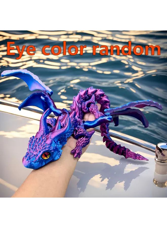 Red And Blue 3D Printed Multi Jointed Dragon Hand Painted Plastic Statue 39 5cm - Image 1