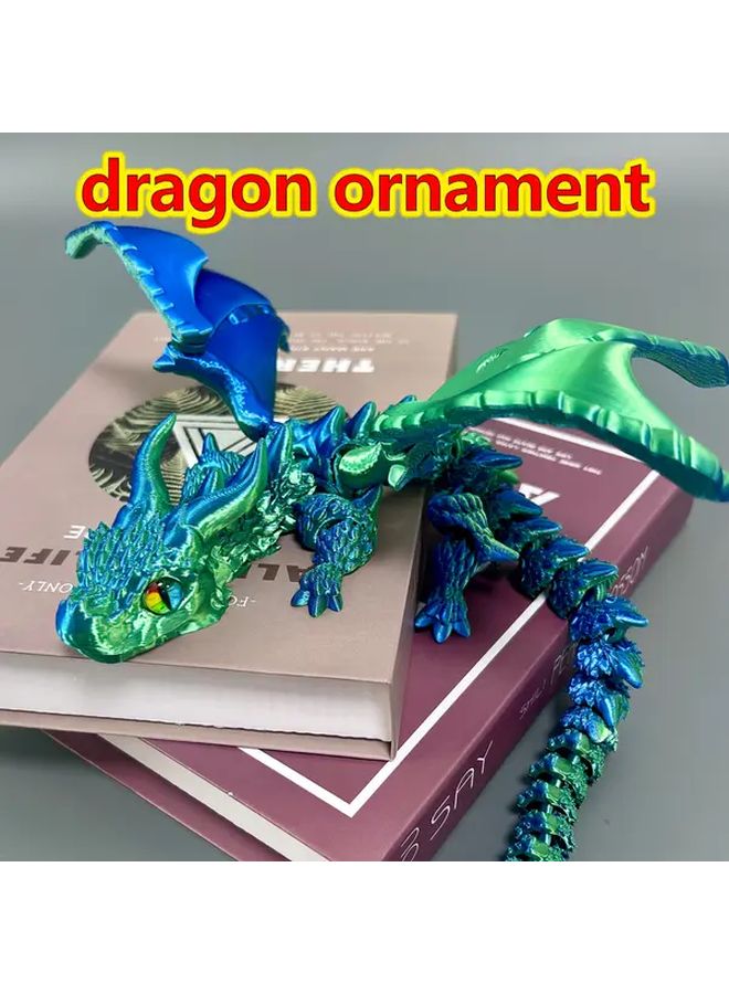 Red And Blue 3D Printed Multi Jointed Dragon Hand Painted Plastic Statue 39 5cm - Image 5