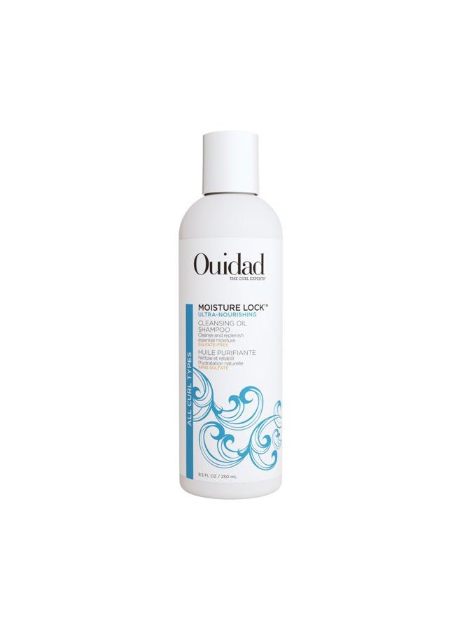 Ouidad Moisture Lock Ultra Nourishing Cleansing Oil Shampoo for Curly Hair - 8.5 fl oz, Shampoo for Women & Men, Rehydrates Dry, Damaged Curls, Color Safe Shampoo, All Curl Types - Image 1