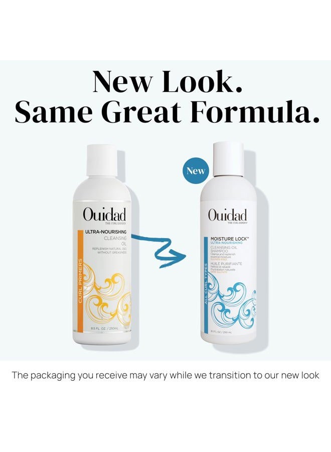Ouidad Moisture Lock Ultra Nourishing Cleansing Oil Shampoo for Curly Hair - 8.5 fl oz, Shampoo for Women & Men, Rehydrates Dry, Damaged Curls, Color Safe Shampoo, All Curl Types - Image 2