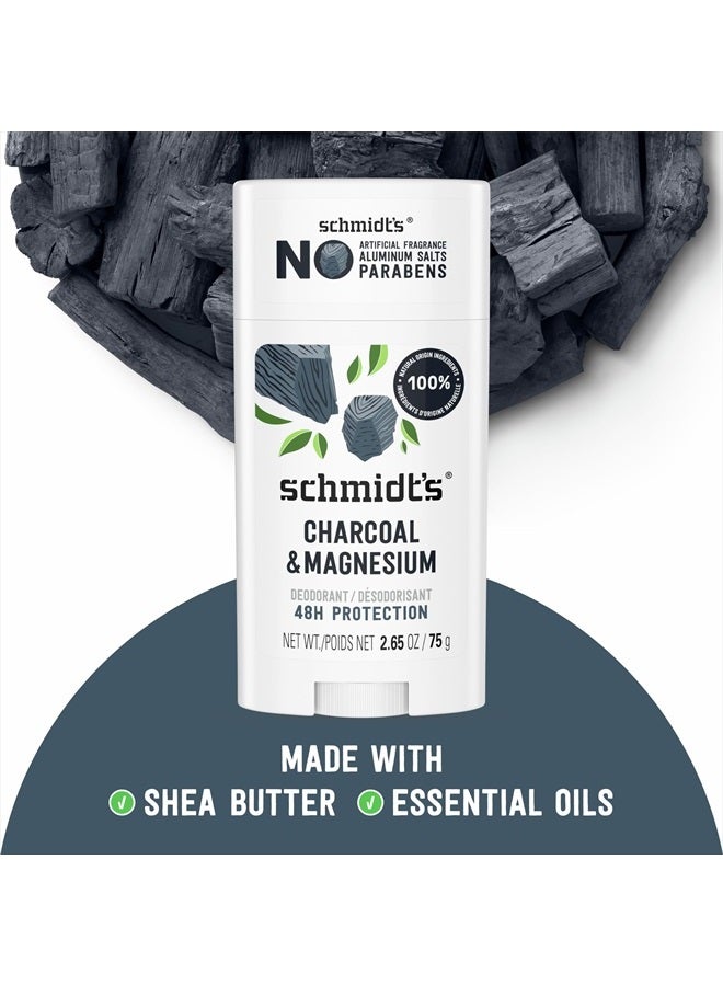 SchmidtS Aluminum-Free Vegan Deodorant Charcoal & Magnesium with 24 Hour Odor Protection, 4 Count for Women and Men, Natural Ingredients, Cruelty-Free, 2.65 oz - Image 4