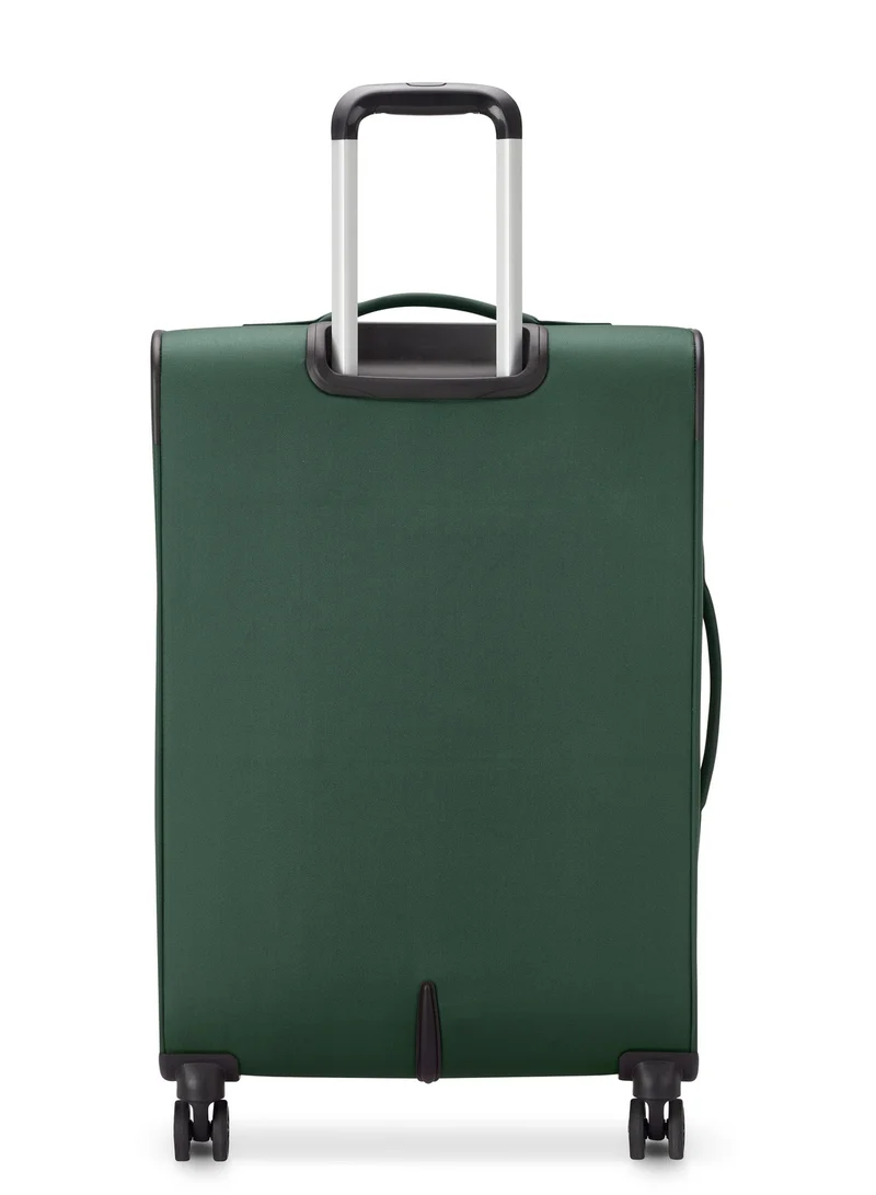 DELSEY Paris Pin Up 6, 68cm Softcase 4 Double Wheel Expandable Check-In Trolley Case - Green