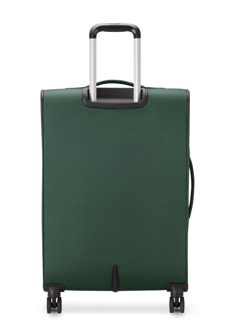 DELSEY Paris - Pin Up 6 68cm Softcase 4 Double Wheel Expandable Check-In Trolley Case Green - 00343081103 - Image 1