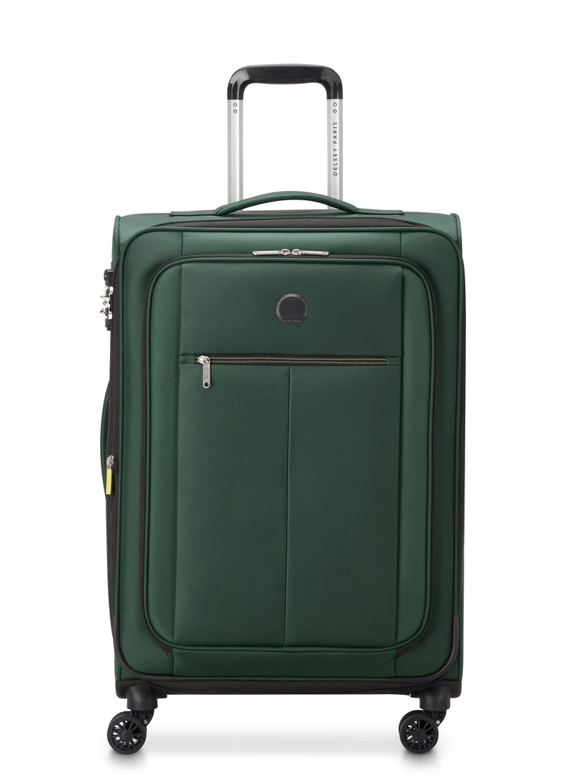 DELSEY Paris Pin Up 6 68cm Softcase 4 Double Wheel Expandable Check-In Trolley Case Green - 00343081103