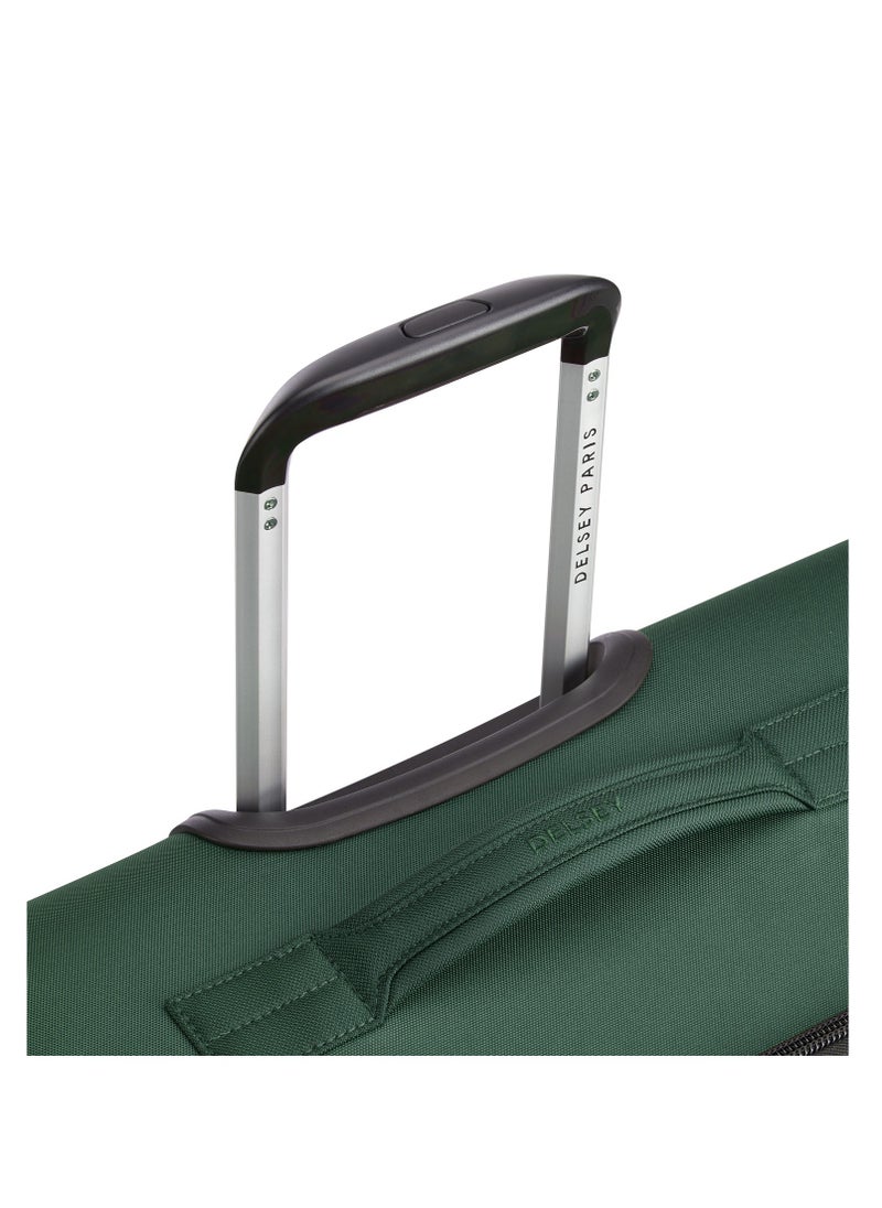 DELSEY Paris - Pin Up 6 68cm Softcase 4 Double Wheel Expandable Check-In Trolley Case Green - 00343081103 - Image 1