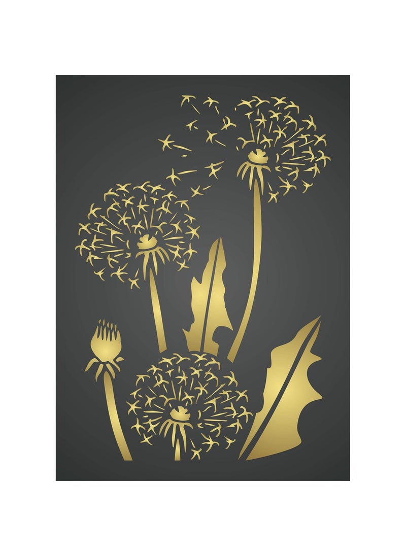 Usnyabni DandiClocks Layering Stencil, 4.5 x 6.5 inch - Stencils for Walls Original Dandelion Puff Stencil Mask use to Add Texture, Design and Accents to Mixed Media Backgrounds  - Image 2