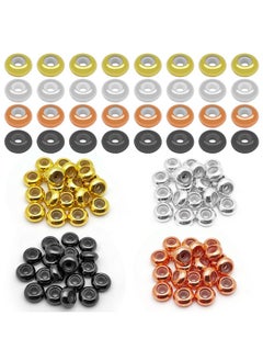 Oubaka 80Pcs 8Mm Stopper Beads With Rubber Inside Flat Round Rondelle Spacer Beads Adjustable Slider Clasps Round Beads Positioning Spacer Beads For Diy Bracelets Necklaces Jewelry Making(2Mm Hole4Colors)  - Image 1