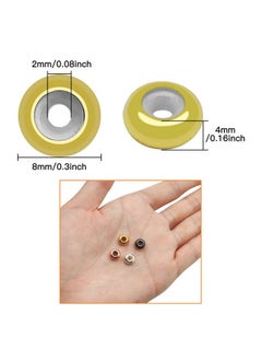 Oubaka 80Pcs 8Mm Stopper Beads With Rubber Inside Flat Round Rondelle Spacer Beads Adjustable Slider Clasps Round Beads Positioning Spacer Beads For Diy Bracelets Necklaces Jewelry Making(2Mm Hole4Colors)  - Image 5