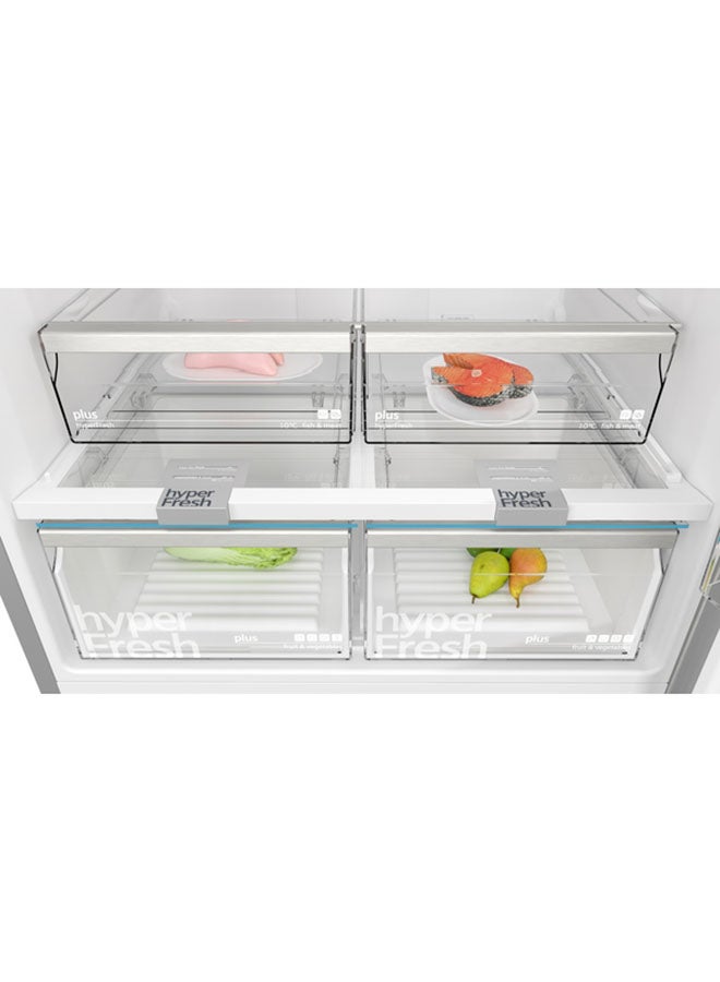 SIEMENS IQ500 Free Standing Refrigerator With Freezer At Top 186 x 86 cm InBox Easy Clean 100 W KD86NHI30M Silver - Image 4