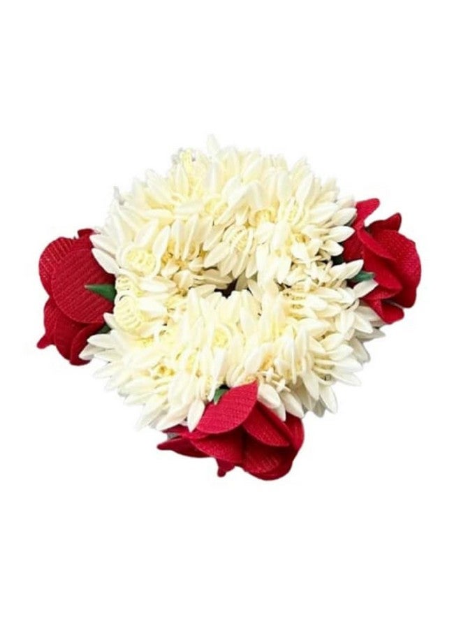 SUN Ring SUNRING Traditional Indian Look Hair Accessories Best Match for Bollywood Dance Looks Like Natural Flowers Party Accessories (pack of 2, red) - Image 3