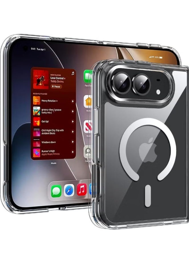 ELTRAZONE Magnetic Clear Case for iPhone Duo iPhone Fold, Slim Hard Back Cover with Shockproof Bumper, Transparent Protective Phone Case, Wireless Charging Compatible, Lightweight Anti-Scratch Cover - Image 1