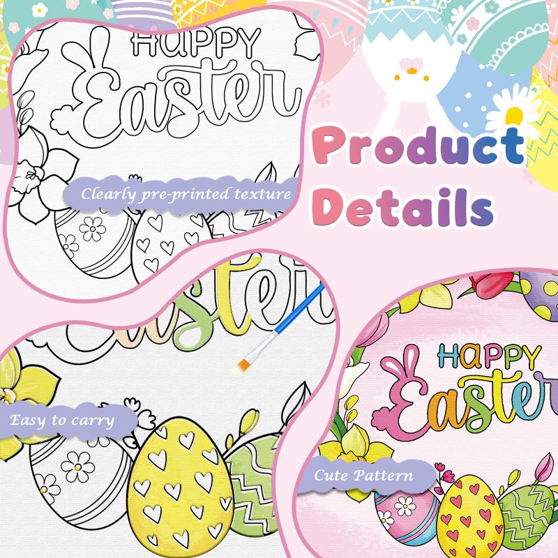 Anseal 12 Packs Pre Drawn Canvas to Paint, 4" X 4" Easter Pre-Printed Paint Party for Painting, Pre Stretched Canvas Outline Painting Boards for Paint Lovers, Party Favor - Image 4