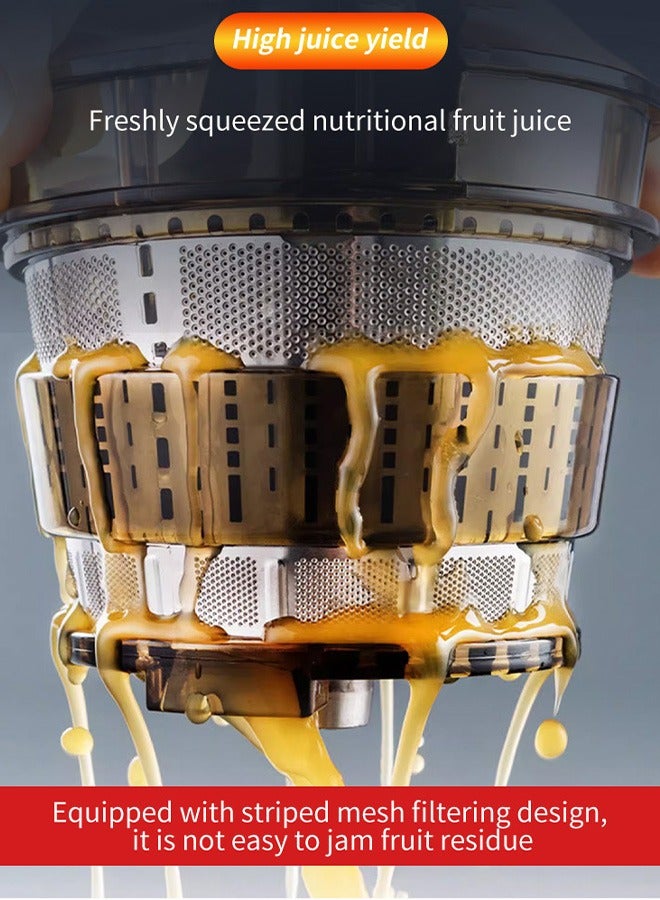 سوكاني عصارة بطيئة، عصارة بطيئة المضغ، عصارة فواكه/خضراوات، آلات عصارة بطيئة المضغ بقوة 800 واط، سهلة التنظيف، إنتاج عصير عالي - Image 5