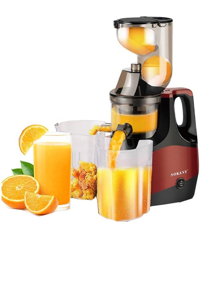 سوكاني عصارة بطيئة، عصارة بطيئة المضغ، عصارة فواكه/خضراوات، آلات عصارة بطيئة المضغ بقوة 800 واط، سهلة التنظيف، إنتاج عصير عالي - Image 1