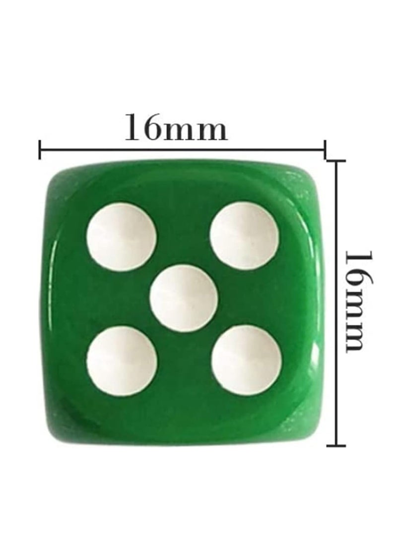 SYOSI 6 Sided Dice Set 16mm Acrylic Dice 7 Color for Playing Games Dice Games Math Games Party Favors Toy Gifts or Teaching Kids Math Board Games Activity Party Favors - Image 3