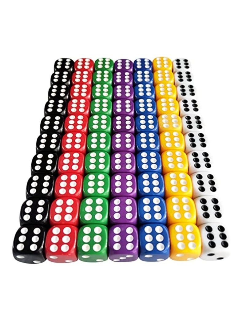 SYOSI 6 Sided Dice Set 16mm Acrylic Dice 7 Color for Playing Games Dice Games Math Games Party Favors Toy Gifts or Teaching Kids Math Board Games Activity Party Favors - Image 1