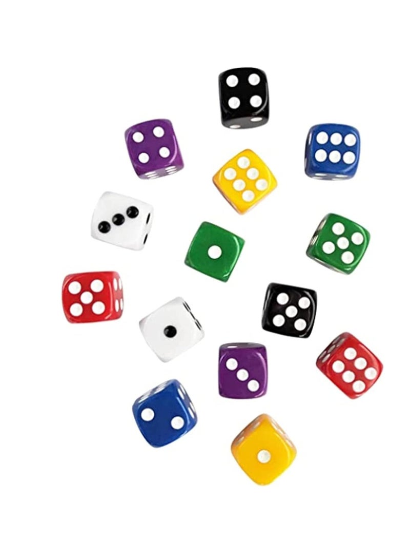 SYOSI 6 Sided Dice Set 16mm Acrylic Dice 7 Color for Playing Games Dice Games Math Games Party Favors Toy Gifts or Teaching Kids Math Board Games Activity Party Favors - Image 4