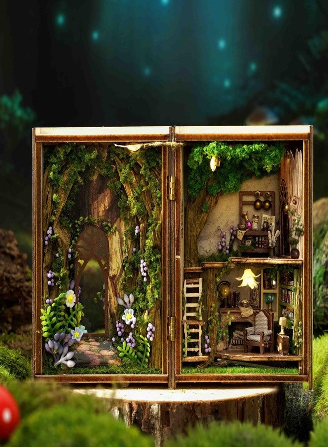 CUTEROOM DIY Miniature House Kit, CUTEROOM Mini House Kit for Adult to Build, Wooden Dollhouse Making Kit with Furniture, Christmas Birthday Gifts (Forest Wonderland) - Image 5