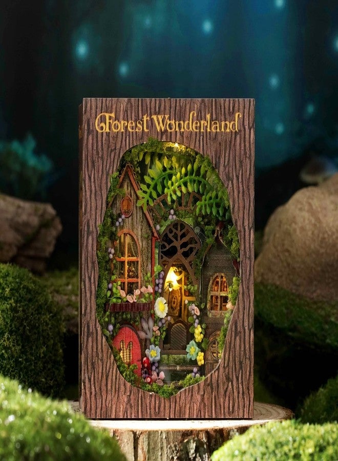CUTEROOM DIY Miniature House Kit, CUTEROOM Mini House Kit for Adult to Build, Wooden Dollhouse Making Kit with Furniture, Christmas Birthday Gifts (Forest Wonderland) - Image 1