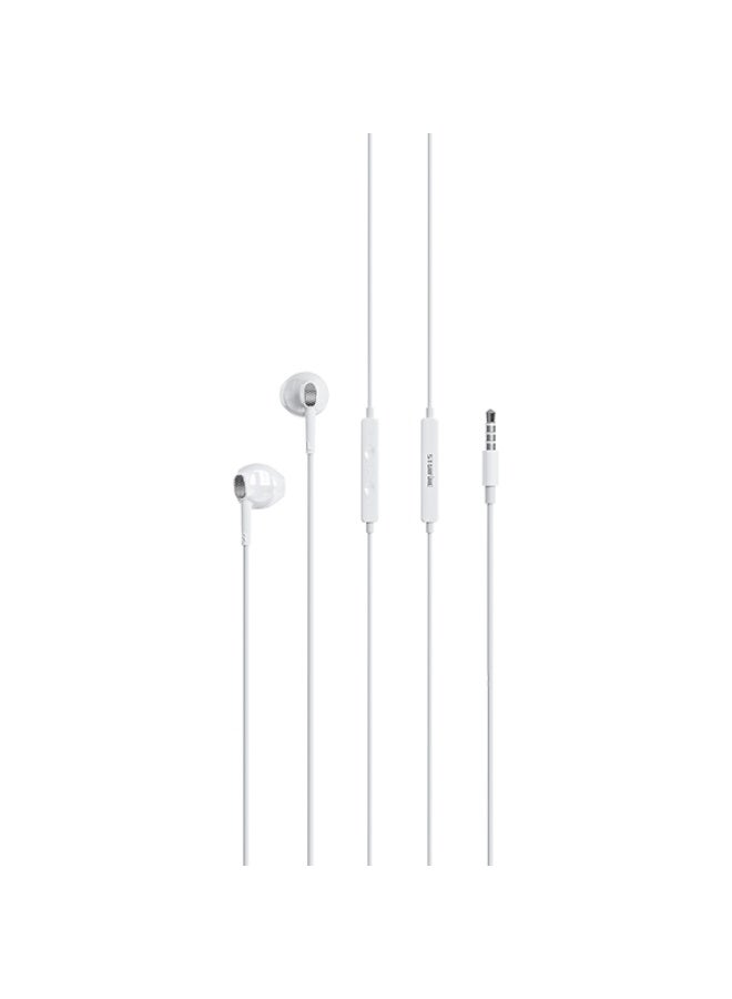 Starfire Wired Earphones High-Fidelity 14mm Drivers with Built-in Microphone and Volume Control 1.2m TPE Cable - White/Black - Image 2