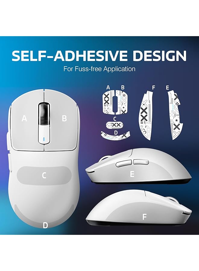 Attack Shark X3 Lightweight Wireless Gaming Mouse With Anti Slip Mouse Grip Tape Self Adhesive Design Elastics Refined Side Grips Sticker Sweat Resistant Pads/Anti Sweat Paste Cut To Fit (White) - Image 3