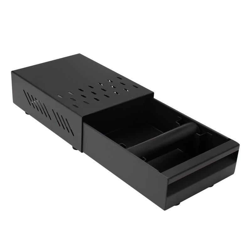 DIBTSA Espresso Knock Box Drawer Stainless Steel Coffee Ground Container with Removable Rubber Knocking Bar 984 x 708 x 334 inch Black