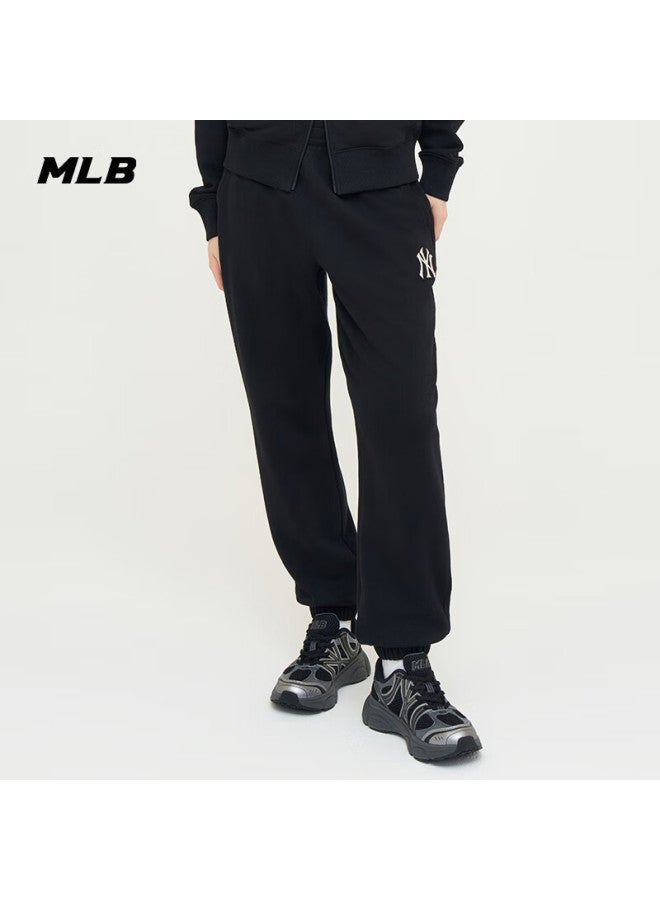 إم إل بي Mlb الرجال والنساء زوجين الخريف جديد لون الصلبة مطاط الخصر مقيد السراويل عارضة السراويل 3aptb0244-50bks-m - Image 2