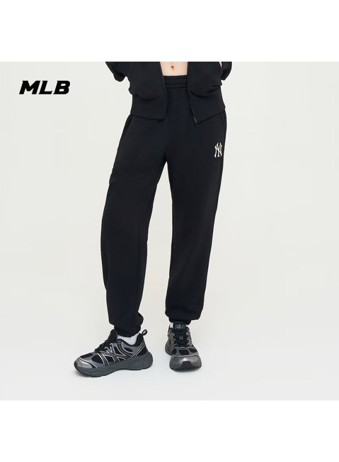 إم إل بي Mlb الرجال والنساء زوجين الخريف جديد لون الصلبة مطاط الخصر مقيد السراويل عارضة السراويل 3aptb0244-50bks-m - Image 4