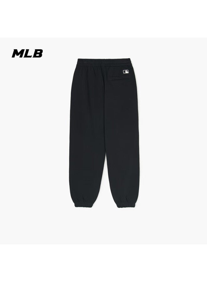 إم إل بي Mlb الرجال والنساء زوجين الخريف جديد لون الصلبة مطاط الخصر مقيد السراويل عارضة السراويل 3aptb0244-50bks-m - Image 1