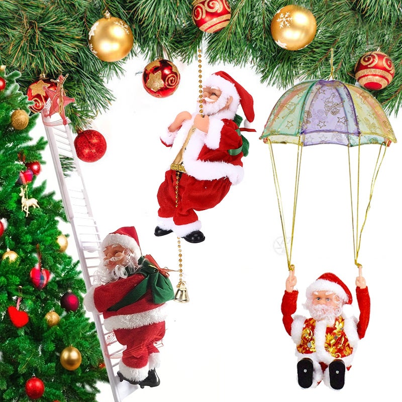 Parachute Old Man Climbing Chimney Climbing Ladder Climbing Beads Old Man Christmas Doll Climbing Rope Climbing Ladder Christmas Gift Toy - Image 2