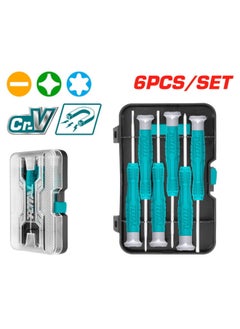 TOTAL 6Pcs Precision Screwdriver Set Tht250Ps0601 