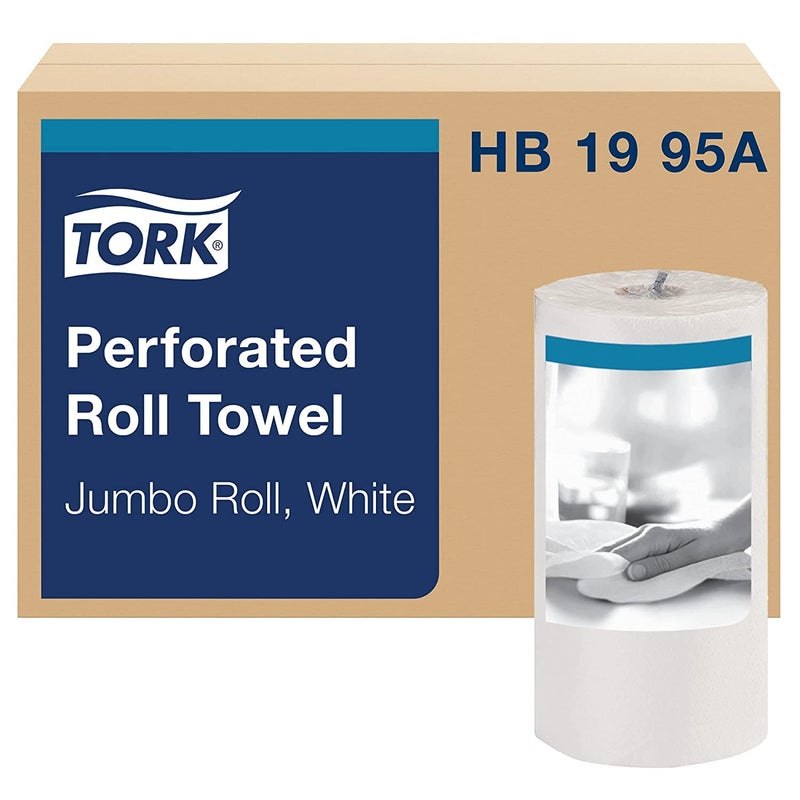 Tork Universal Perforated Towel Roll, Two-Ply, 11 x 9, White, 210/Roll - Image 1