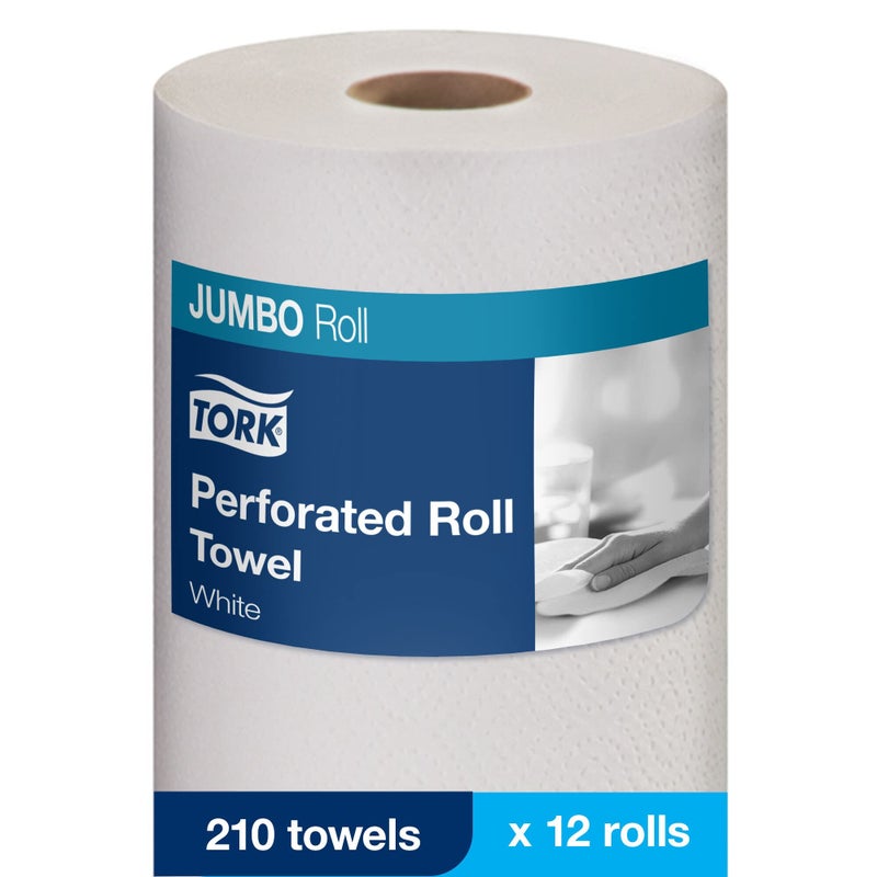 Tork Universal Perforated Towel Roll, Two-Ply, 11 x 9, White, 210/Roll - Image 2