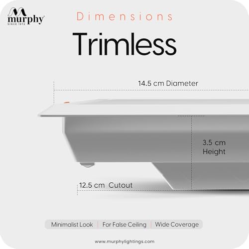 Murphy Trimless Square LED Panel Light – 12W Cool White | Glare-Free, Recessed Ceiling Downlight for Home & Commercial – Pack of 4 - Image 4