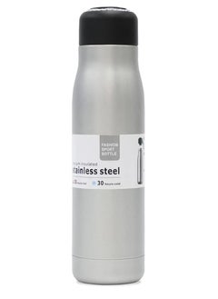 Generic KPNG 550ml Insulated Thermos Water Bottle, Keeps Hot for 10 Hours/Cold for 30 Hours, Double Walled 18/8 Stainless Steel for Kids and Sports (Single Bottle, silver)  - Image 1