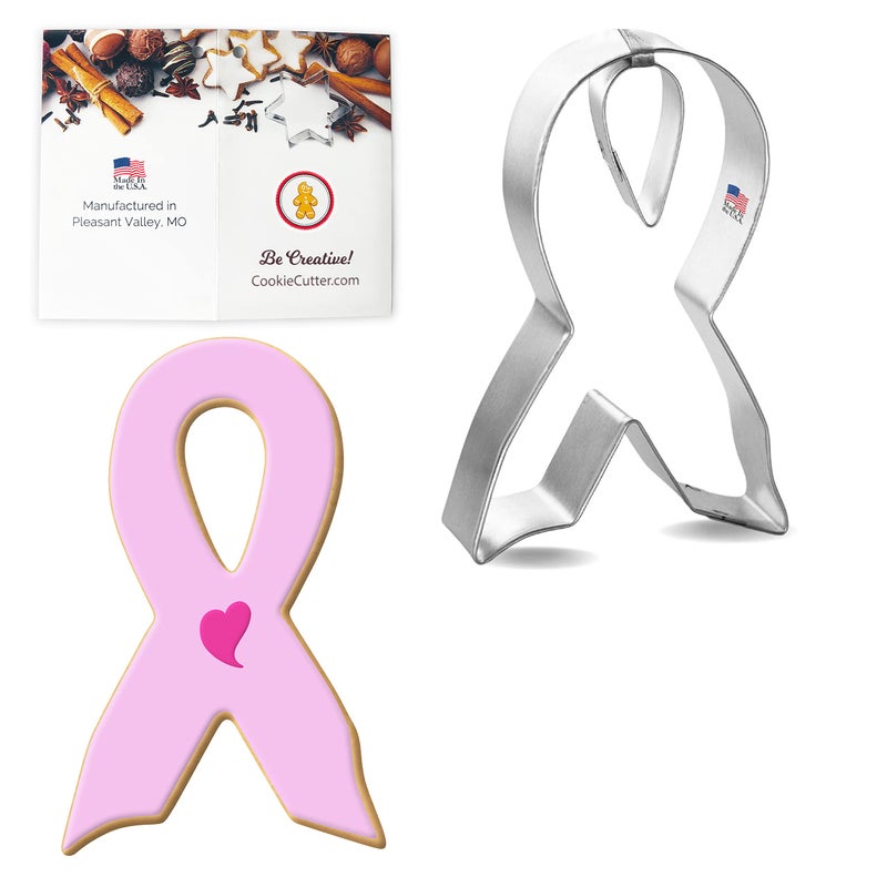 Awareness Ribbon Cookie Cutter 2 Pc Set  Ribbon Tear Drop Cookie Cutters Hand Made in the USA from Tin Plated Steel