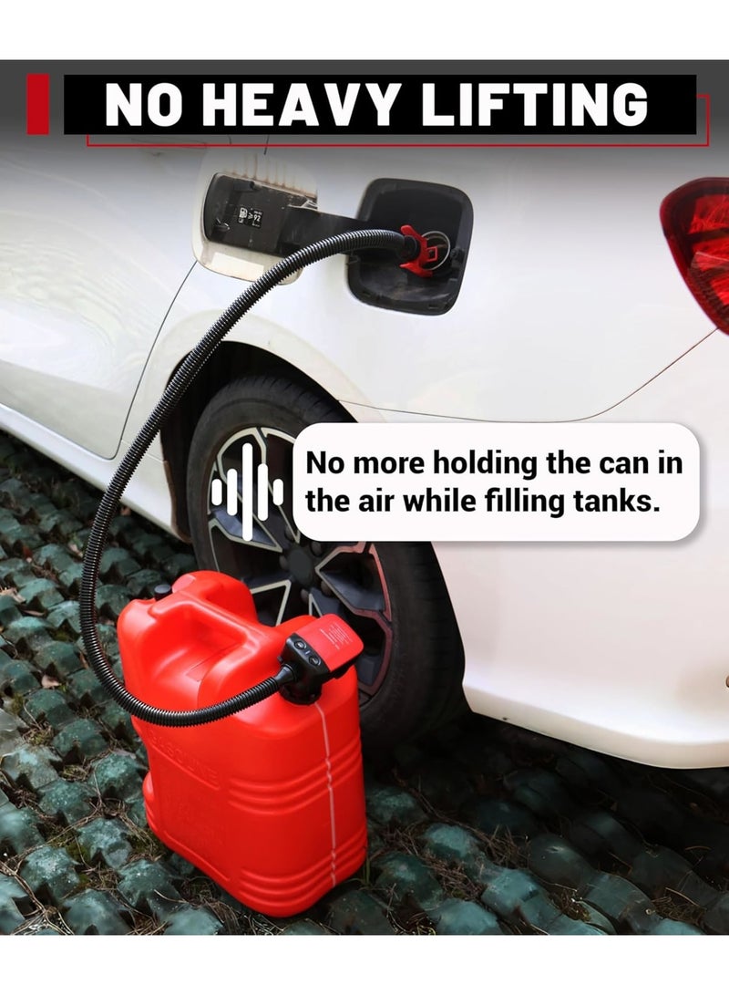 Siphon Fuel Transfer Pump, Gas Pump for Gas Can, Battery Powered Gas Can Pump, Automatict Shut-off Nozzle, 42 IN Long Hose, 3 Adapters for 4 Size Gasoline Tank - Image 3