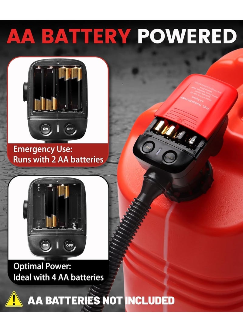 Siphon Fuel Transfer Pump, Gas Pump for Gas Can, Battery Powered Gas Can Pump, Automatict Shut-off Nozzle, 42 IN Long Hose, 3 Adapters for 4 Size Gasoline Tank - Image 5