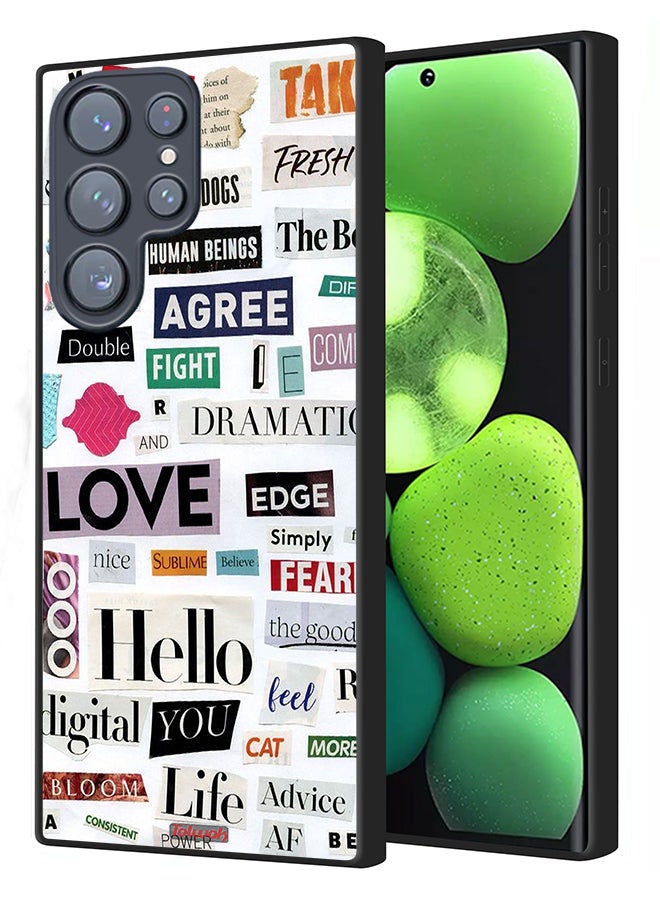 Tolwak Samsung Galaxy S23 Ultra 5G Protective Case Cover Short Quotes Stickers - Image 1