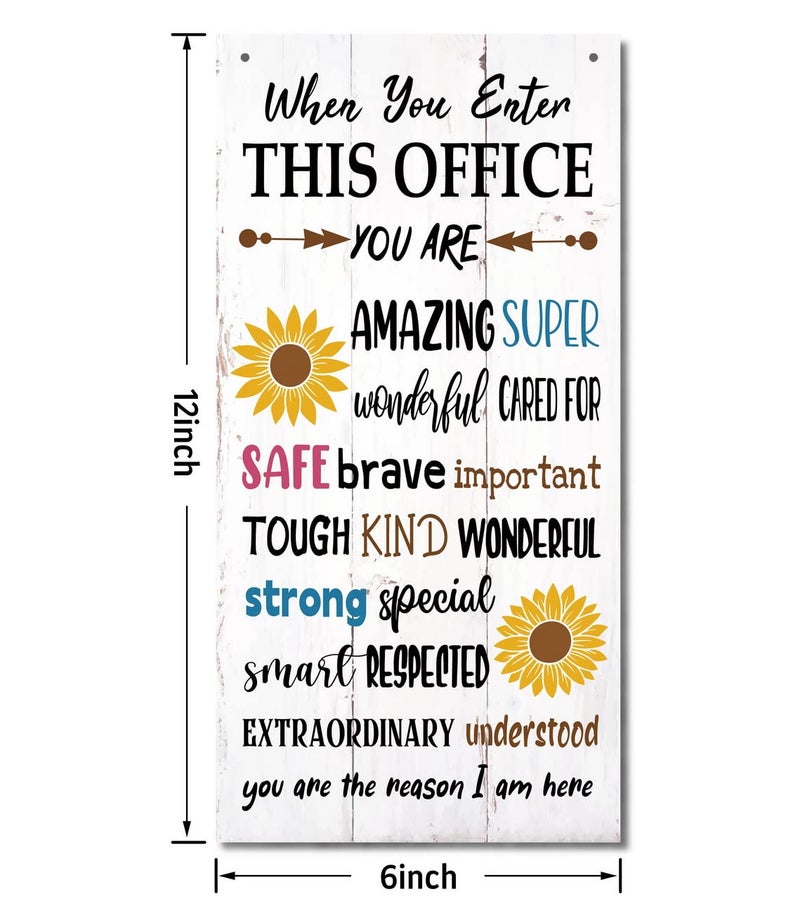 Gkwa Sunflower Wooden Motivational Office Decor - Hanging Wall Sign for Counselor & Psychologist Office - Image 2