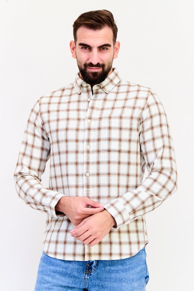 Jack Jones Men Regular Fit Long Sleeve Checkered Casual Shirt, Multicolor  - Image 1