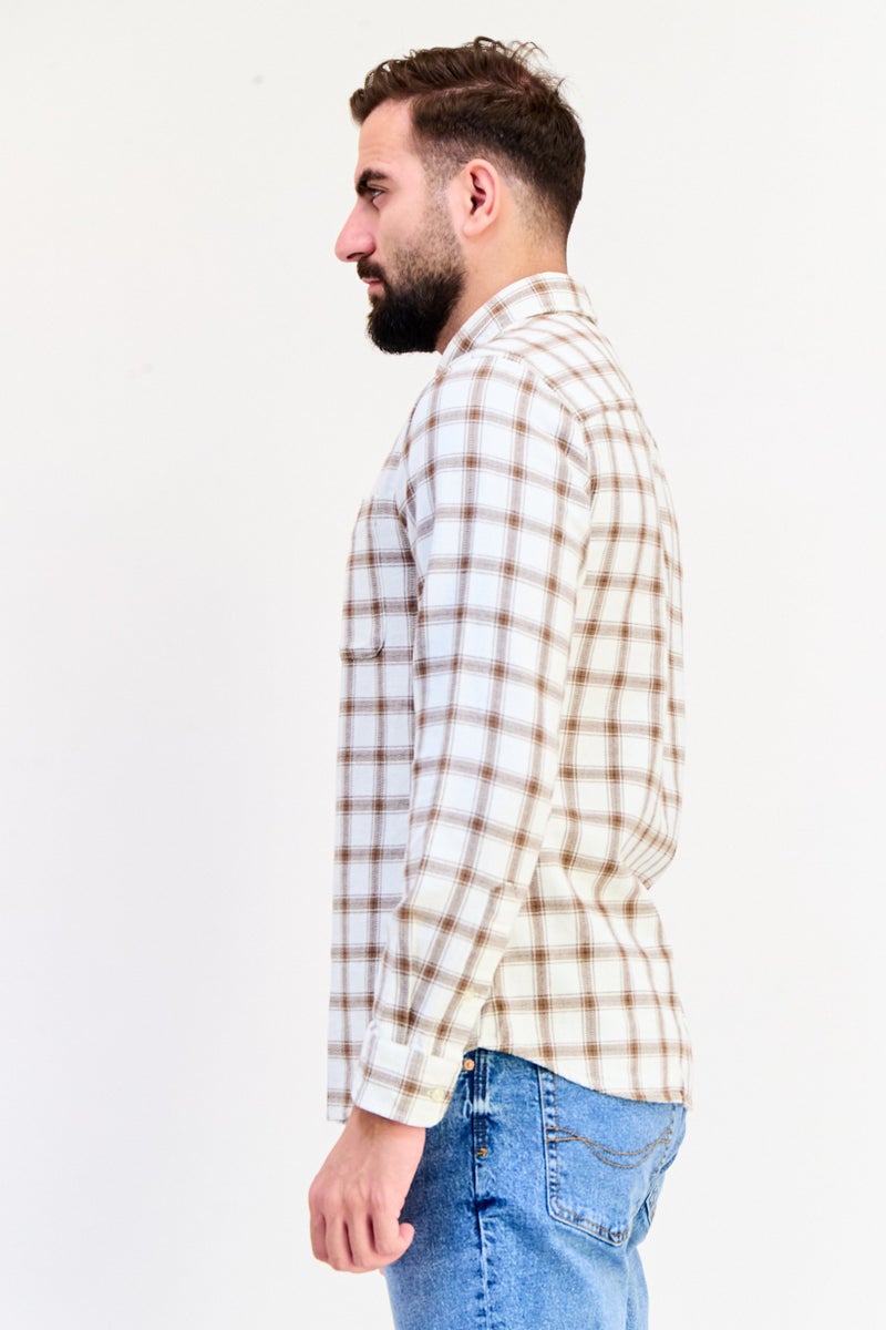 Jack Jones Men Regular Fit Long Sleeve Checkered Casual Shirt, Multicolor  - Image 4