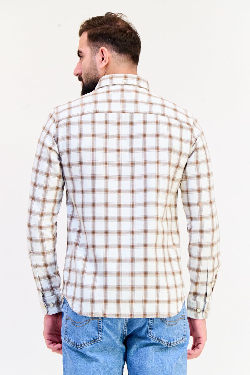 Jack Jones Men Regular Fit Long Sleeve Checkered Casual Shirt, Multicolor  - Image 2