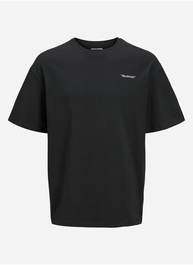 JACK & JONES Slogan Print Crew Neck T-Shirt