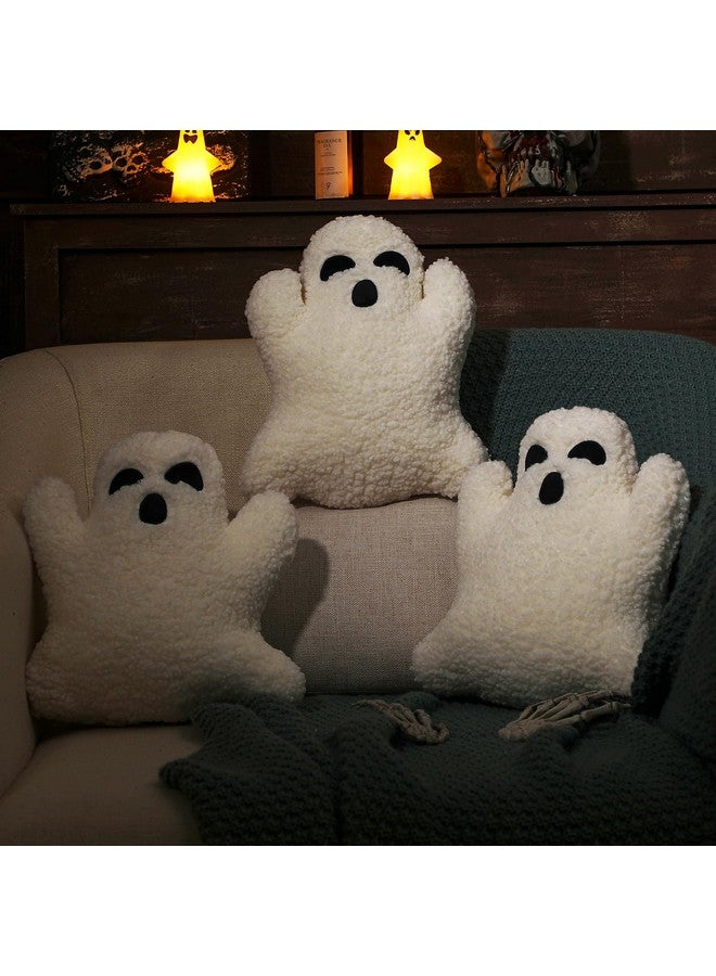 Shappy Shappy 3 Pcs Ghost Halloween Throw Pillows - Stuffed Shaped Cute Soft Decorative Spooky Cushions for Party Outdoor Home Decorations - Image 4